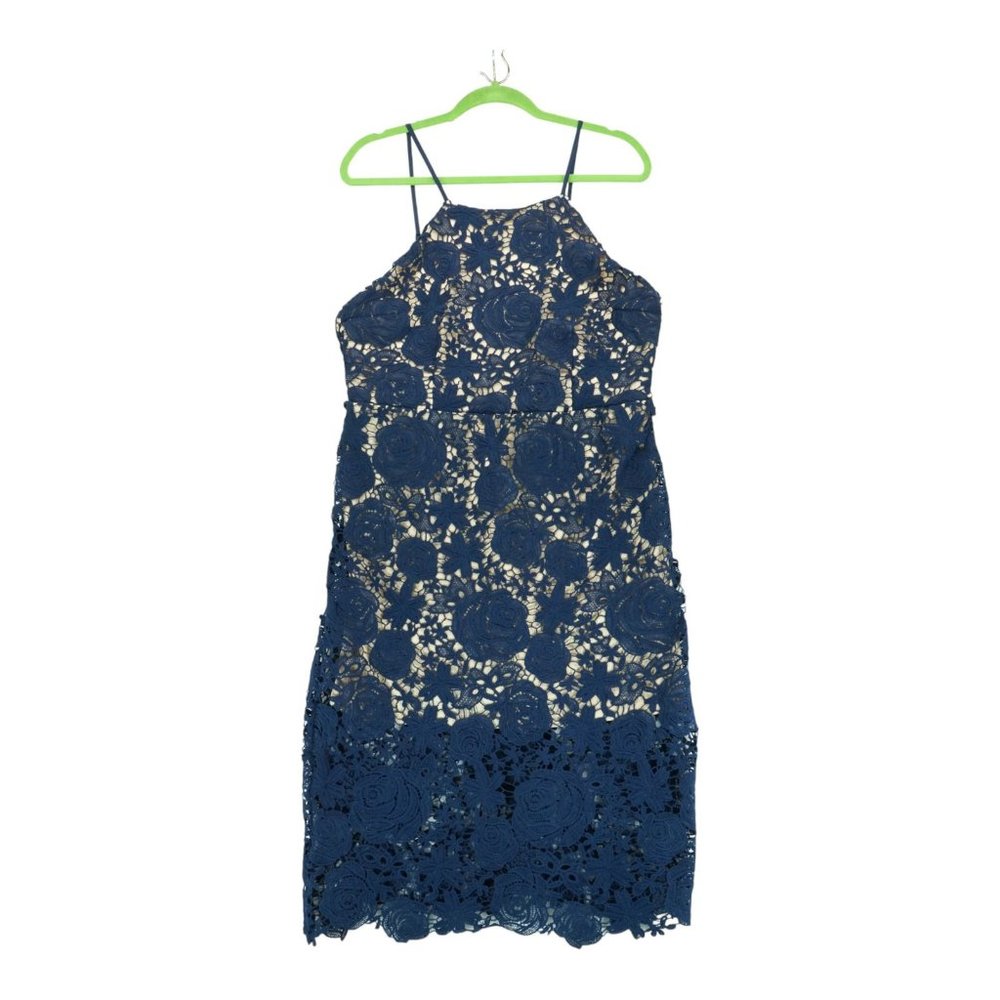 Romeo & Juliet Couture Romantic Fitted‎ Navy Lace Dress Size Large Women's